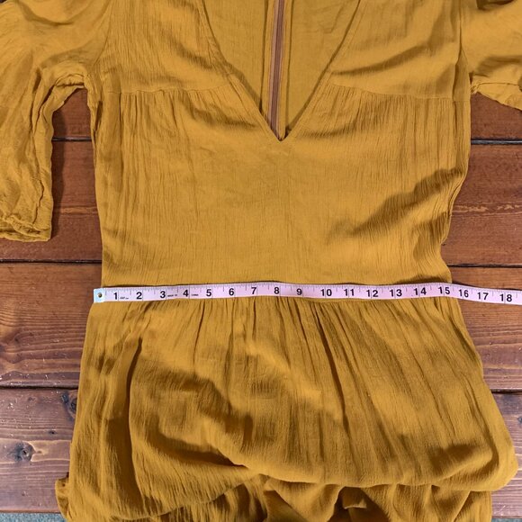 Faithfull The Brand Melia Arwen Tiered Butterscotch USA 8 / Large Midi Dress EUC - Picture 10 of 12